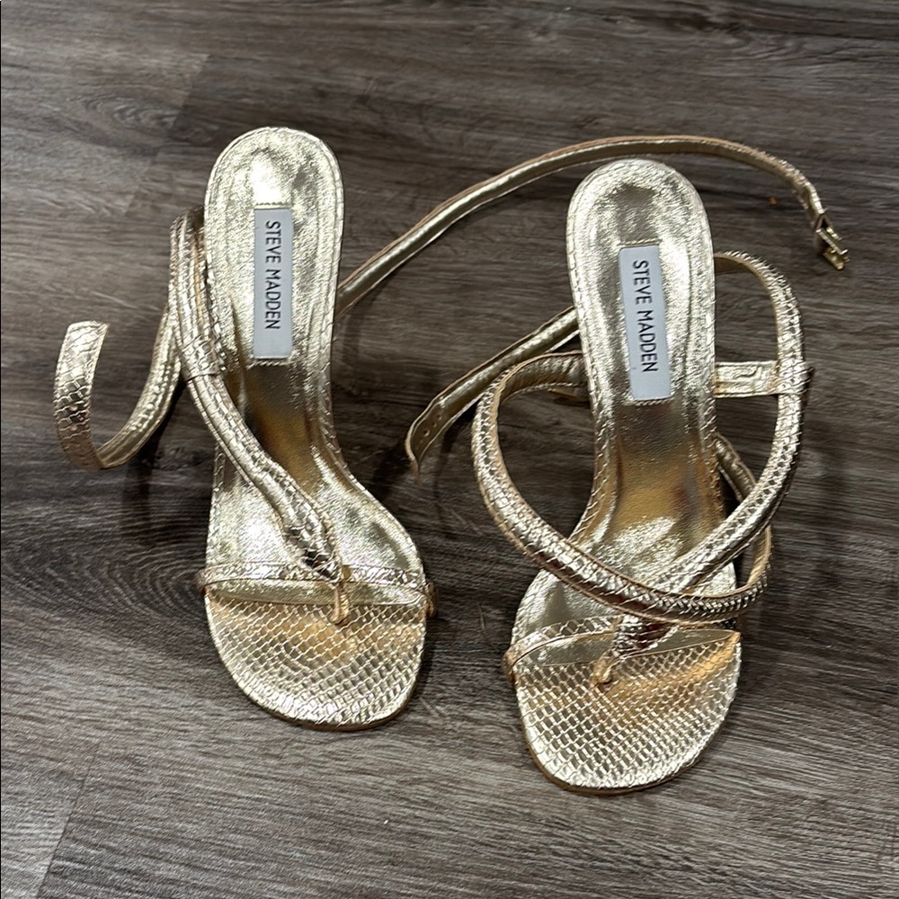 Steve Madden Gold Strappy Heels